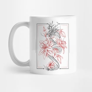 Floral Chinese mighty dragon Mug